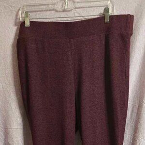 Torrid Full Length Burgundy Brushed Jersey Fabric Leggings Size 3X